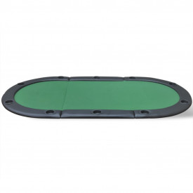 Blat de masă de poker pentru 10 jucători, pliabil, verde - Img 3