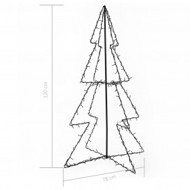 Brad Crăciun conic, 78x120 cm, 160 LED-uri, interior &amp; exterior - Img 4