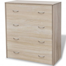 Bufet cu 4 sertare, 60 x 30,5 x 71 cm, culoare stejar - Img 3