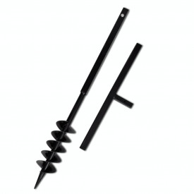 Burghiu manual cu mâner 100 mm cu spirală dublă, Negru - Img 1