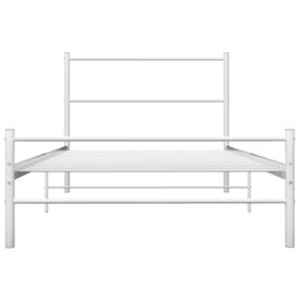 Cadru de pat, alb, 100 x 200 cm, metal - Img 2