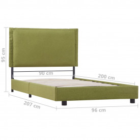 Cadru de pat, verde, 90 x 200 cm, material textil - Img 7