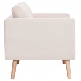 Canapea cu 3 locuri, crem, material textil - Img 5