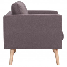 Canapea cu 3 locuri, gri taupe, material textil - Img 5