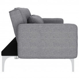 Canapea extensibilă, gri deschis, material textil - Img 3