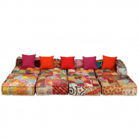 Canapea pat modulară cu 4 locuri Textil Model Petice - Img 2
