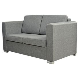 Canapea pentru 2 persoane, material textil, gri deschis