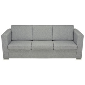 Canapea pentru 3 persoane, material textil, gri deschis - Img 3