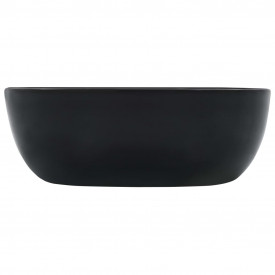 Chiuvetă de baie, negru, 42,5x42,5x14,5 cm, ceramică - Img 3