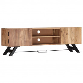 Comodă TV, 140 x 30 x 45 cm, lemn masiv de acacia - Img 9