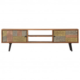 Comodă TV, 140x30x40 cm, lemn masiv de acacia - Img 2