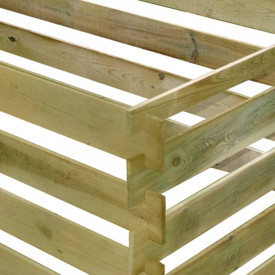 Compostor cu stinghii, lemn de pin tratat, 160 x 80 x 58 cm - Img 4