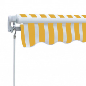 Copertină pliabilă, acționare manuală, 300 cm, galben/alb - Img 3
