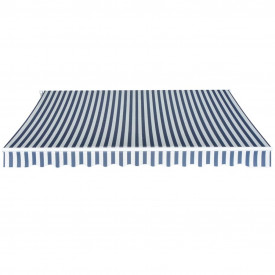 Copertină pliabilă cu acționare manuală, 350 cm, albastru/alb - Img 2
