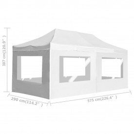 Cort de petrecere pliabil cu pereți, alb, 6 x 3 m, aluminiu - Img 11