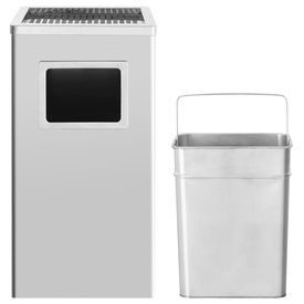 Coș de gunoi cu scrumieră, pentru hotel, oțel inoxidabil, 45 L - Img 3