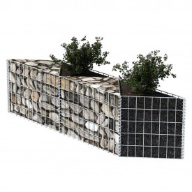 Coș gabion/plantator/jardinieră pat legume, oțel, 150x30x100 cm - Img 3