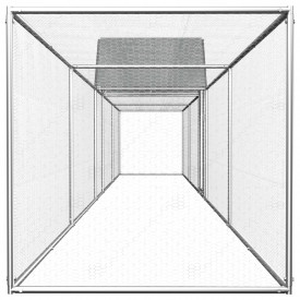 Coteț de găini, 9x1x1,5 m, oțel galvanizat - Img 3