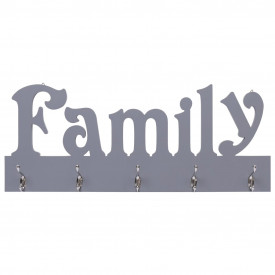 Cuier de perete FAMILY, gri, 74 x 29,5 cm - Img 2