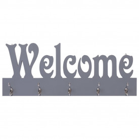Cuier de perete WELCOME, gri, 74 x 29,5 cm - Img 2