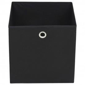 Cutii depozitare, 4 buc, material nețesut, 32x32x32 cm, Negru - Img 3