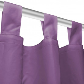 Draperii micro-satin cu bride, 2 buc, 140 x 175 cm, violet - Img 4