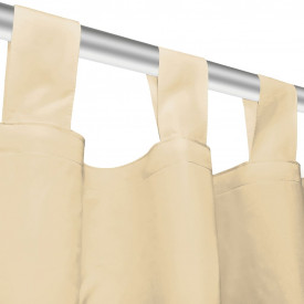 Draperii micro-satin cu bride, 2 buc, 140 x 245 cm, bej - Img 4