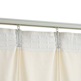 Draperii opace, 2 buc., crem, 140x245 cm, catifea, cu cârlige - Img 2