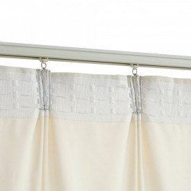 Draperii opace cu cârlige, 2 buc., crem