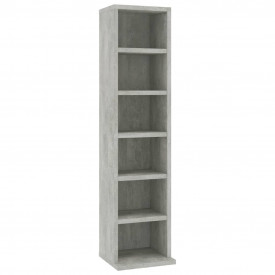 Dulap CD-uri, gri beton extralucios, 21x16x88 cm, PAL - Img 2