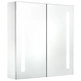 Dulap de baie cu oglindă și LED, 62 x 14 x 60 cm