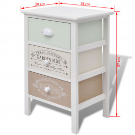 Dulap shabby chic franțuzesc din lemn cu 3 sertare - Img 6