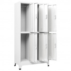 Dulap vestiar cu 6 compartimente, oțel, 90 x 45 x 180 cm, gri - Img 3