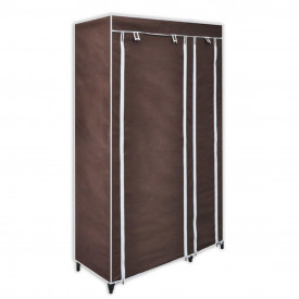 Dulapuri pentru haine, material textil, 2 buc, maro - Img 2