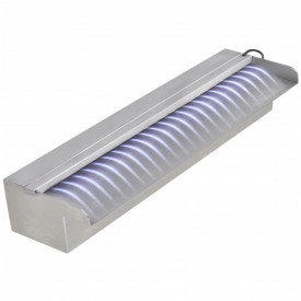 Fântâna dreptunghiulară tip cascacă, oțel inoxidabil cu ​​LED, 45 cm - Img 6