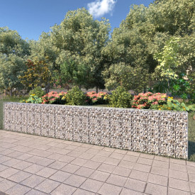 Gabion perete cu capace, oțel galvanizat, 600 x 30 x 100 cm
