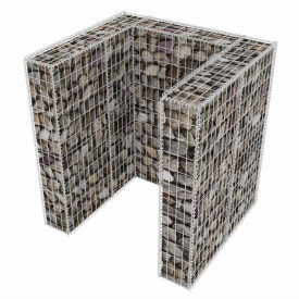 Gabion single înconjurător pubelă, oțel, 110 x 100 x 120 cm - Img 4
