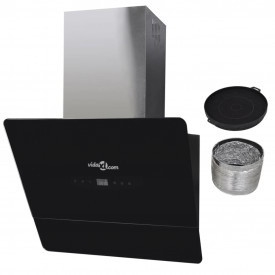 Hotă Sticlă Securizată cu Ecran 600 mm Negru - Img 11