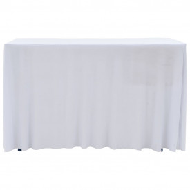 Huse elastice masă lungi, 2 buc., alb, 243 x 76 x 74 cm - Img 2