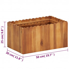 Jardinieră de grădină, 50 x 30 x 25 cm, lemn masiv de acacia - Img 6