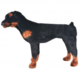 Jucărie de pluș câine rottweiler, negru și maro XXL - Img 2
