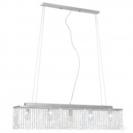 Lustră cu mărgele de cristal, argintiu, 104 cm, E14 - Img 3