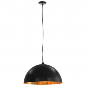 Lustre, 2 buc., negru și auriu, 50 cm, semisferic, E27 - Img 4