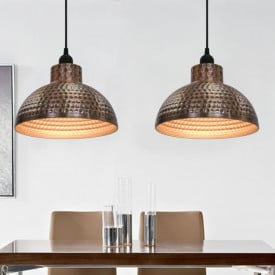 Lustre semisferice de culoare arămie, 2 buc. - Img 3