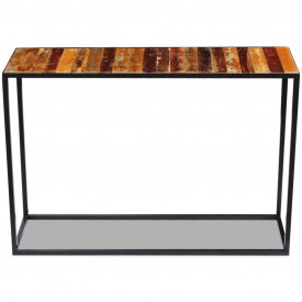 Masă consolă, lemn reciclat de esență tare, 110x35x76 cm - Img 6