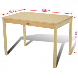 Masă cu 4 Scaune din Lemn Culoare Naturală - Img 7