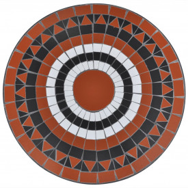 Masă cu blat mozaic 60 cm Alb/Teracota - Img 3