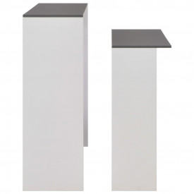 Masă de bar cu 2 blaturi, alb, 130x40x120 cm - Img 6
