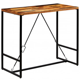 Masă de bar din lemn masiv reciclat, 120 x 60 x 106 cm - Img 4