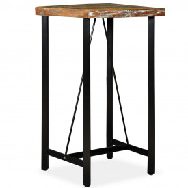 Masă de bar, lemn masiv reciclat, 60 x 60 x 107 cm - Img 7